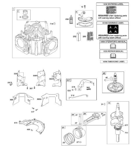 E - Cilindro, albero motore, albero a camme, convogliamenti aria, pistone, segmento pistone, biella B&S - 44 €¦ 445577-6138-B1 brand Stihl
